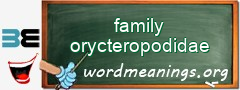 WordMeaning blackboard for family orycteropodidae